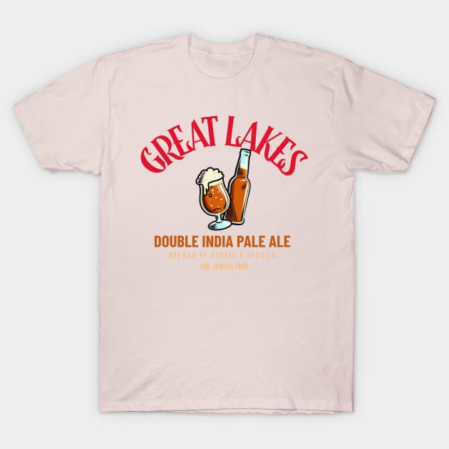 Great Lakes Double IPA Erie Pennsylvania T-Shirt by Sunny Day Tee Shop